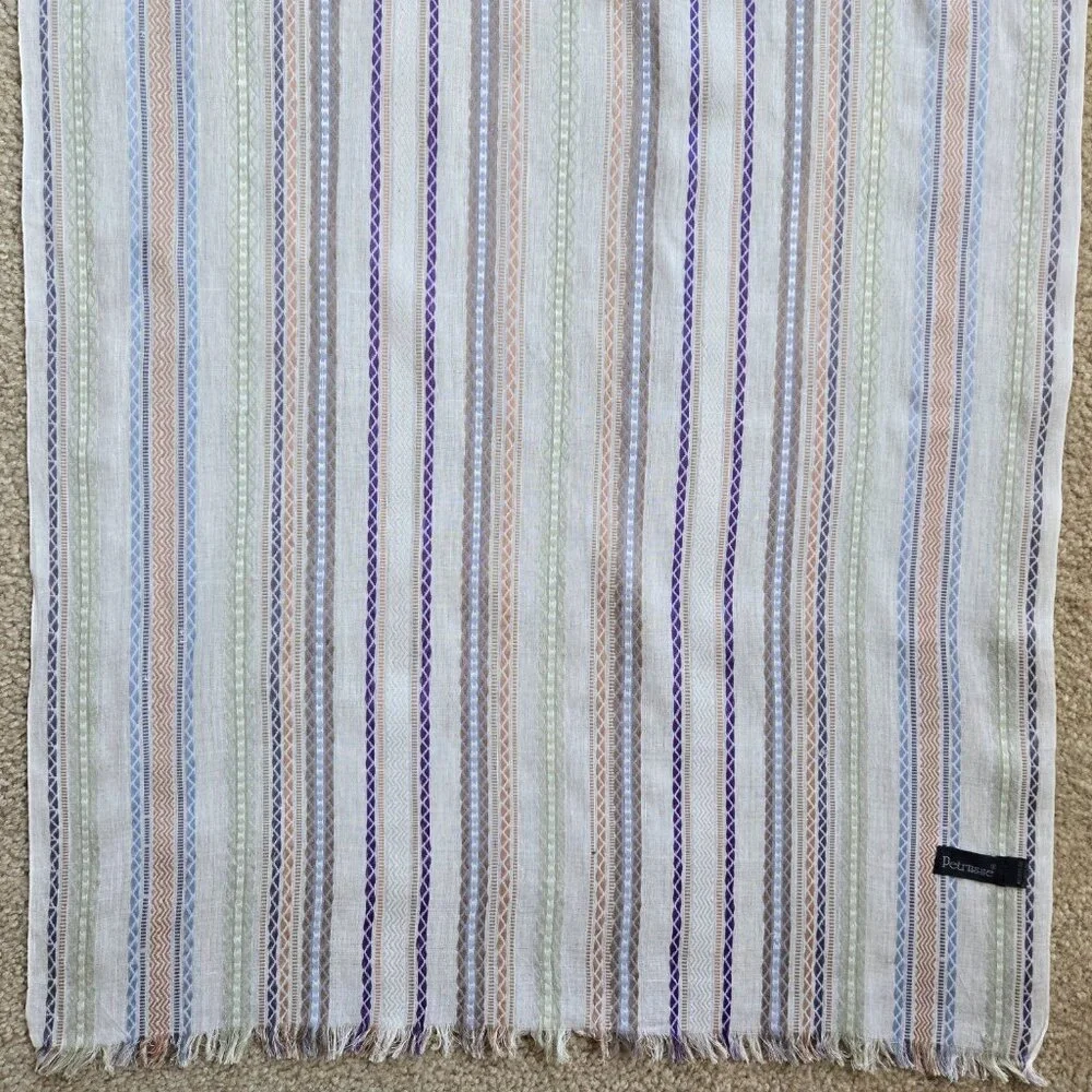 NWOT Petrusse Embroidered Lightweight Summer Scarf Cotton Paris